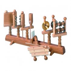 Školská sada perkusné bicie nástroje na drevenom stojane, 10 ks