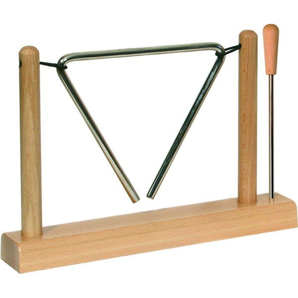 Koncertný Triangel 15 cm, oceľ bukový stojan