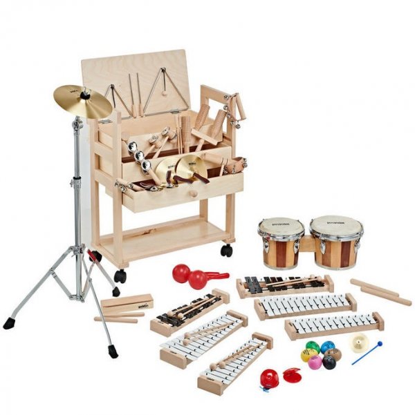 Školský malý drevený vozík perkusných nástrojov 2